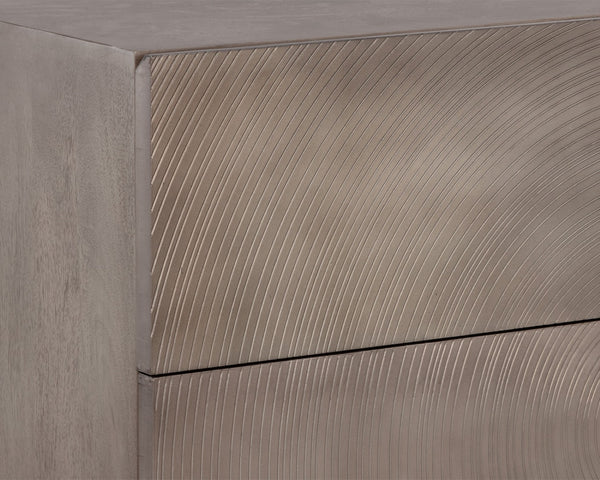 Sunpan LUTANA Nightstand - Handcrafted Grey Mango Wood with Iron Legs, Unique Rustic-Industrial Design 110641