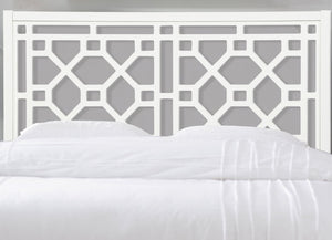 English Elm Tabor Chippendale White Headboard - Elegant Adjustable Design For Queen & Full Beds, Easy Assembly B05063814-GIGA