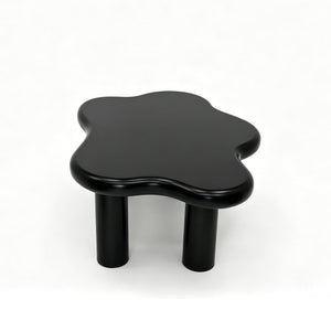 English Elm 40-inch Cloud Shaped Coffee Table Sculptural Mdf Top with Tapered Legs for Living Rooms Black W3935S00004