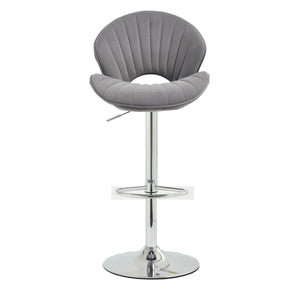 English Elm Bar Stools modern adjustable swivel counter chairs with back and footrest, chrome base for kitchen pub gatherings Grey W1249P386235