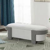 Christopher Knight Home® - Noble House - Large Versatile Storage Ottoman Bench: Spacious, Durable, And Stylish For Any Room ,White With Light Grey(51"*20"17")