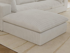 English Elm Cloud modular sofa with corduroy comfort, feather-filled deep seat, no assembly, versatile lounging options White W2824P324528