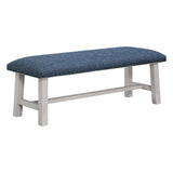 OSP Home Furnishings Callen Bench Navy, White Wash base