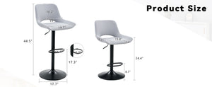 English Elm Set of 2 Pu Leather Barstools with Gold Footrest Curved Back for Kitchen Island W1151P383773