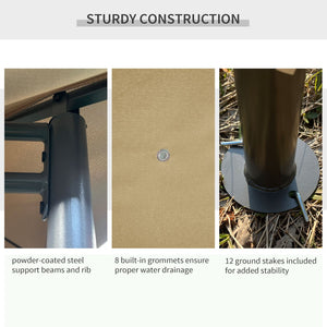 English Elm Outsunny 10' X 13' Outdoor Patio Gazebo Canopy With 6 Sidewalls, Steel Frame For Stylish Shade & Comfort W2225P174175-GIGA