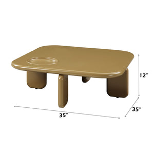 English Elm Joane Square Low Profile Coffee Table Lacquered Mdf for Modern Living Rooms B2726P442575