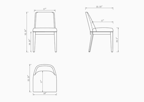 English Elm Gansevoort Solid Beech Wood Dining Chair with Lux Faux Leather Seat, Commercial Grade Comfort Stone Gray B365P397748