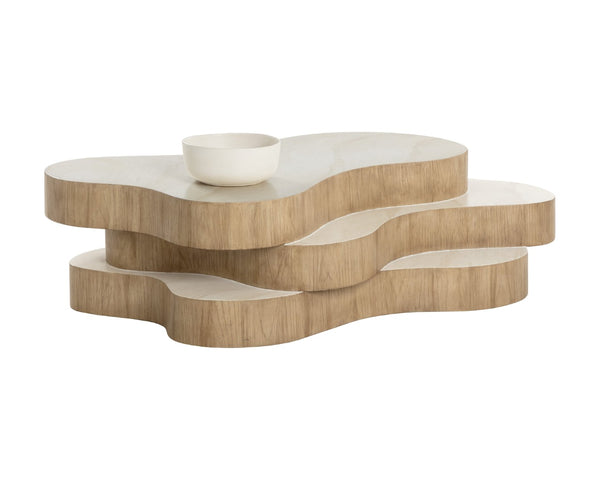 Sunpan GEDDES Modernist Coffee Table – Hand-Finished Concrete, Textured Faux Stone, Stylish Indoor & Outdoor Use 112222