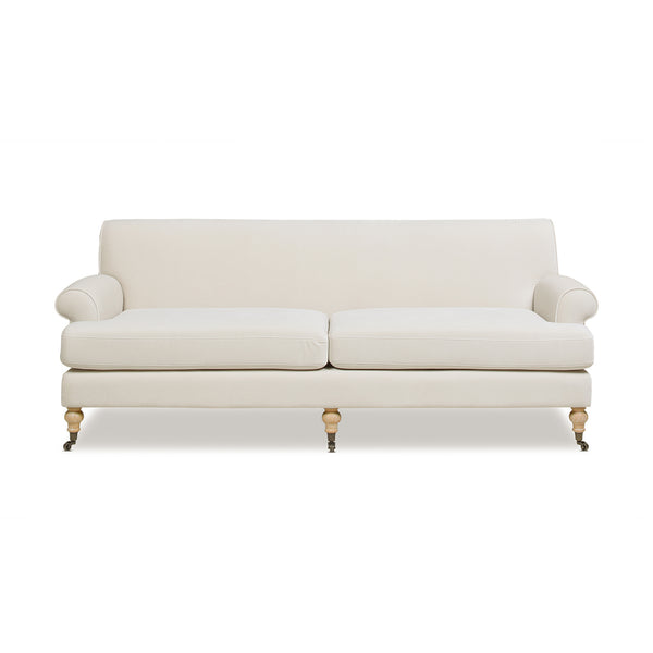 English Elm Jennifer Taylor Home - Alana 88" Lawson Two-Cushion Tightback Sofa in French Performance Velvet with Removable Zippered Covers Beige B2719P238317
