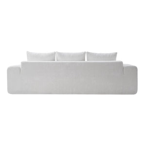 English Elm 100" Oversized Curved Boucle Sectional Sofa Channel Tufted 3 Seat Modern Living Room White W5515P495958