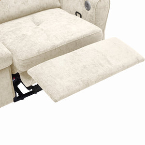 English Elm 2-in-1 Sofa Pull-Out Sleeper with Reversible Recliner, USB Ports, Tufted Curved Arms, 82" Comfort Beige N719S002010A