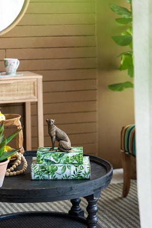 English Elm 5.1x3.5x6.1" Copper Panther Statue - Detailed Polyresin Wild Cat Decor, Lightweight Gift Accent for Home Office W2078P360882