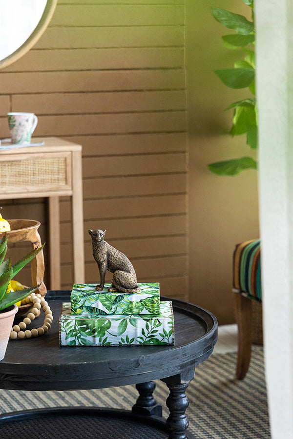 English Elm 5.1x3.5x6.1" Copper Panther Statue - Detailed Polyresin Wild Cat Decor, Lightweight Gift Accent for Home Office W2078P360882