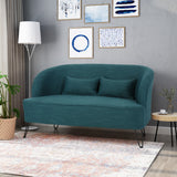 Christopher Knight Home® - Noble House - Nilton Modern Fabric Loveseat with Hairpin Legs