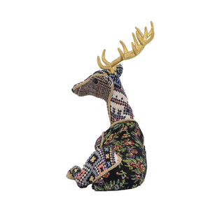 English Elm 12.2x6.3x10.5" Velvet Foam Sitting Deer — Elegant Decorative Accent for Any Decor, 16x16x10 Display Piece W2078P359169