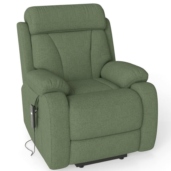 English Elm Power Lift Recliner For Seniors - Elegant Electric Chair With Remote Control & Side Pocket, Dark Green Velvet W1028S00056-GIGA