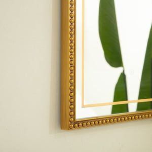 English Elm 20'' Avri Mirror - Golden Beaded Arch LED Vanity Mirror with 3 Color Temperatures for Stylish Rooms W2615P346499