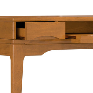 English Elm Harper Rubberwood Writing Desk with Keyboard Tray Mid-century Modern Home Office Storage Brown B136P420747