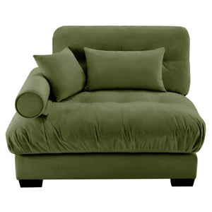 English Elm Milano Velvet Sectional Sofa Module with Bolster Arms and Cloud Cushions for Living W714P293263