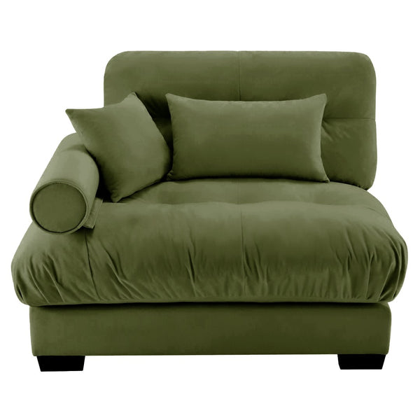 English Elm Milano Velvet Sectional Sofa Module with Bolster Arms and Cloud Cushions for Living W714P293263