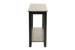 English Elm Modern Walnut Veneer Console Table with Open Shelf, Solid Rubberwood Legs, Sleek Living Room Accent Piece Black,Black+ Gray,Gray 20 L x 5 W x 51 H B011P396180