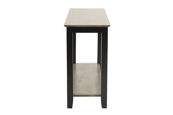 English Elm Modern Walnut Veneer Console Table with Open Shelf, Solid Rubberwood Legs, Sleek Living Room Accent Piece Black,Black+ Gray,Gray 20 L x 5 W x 51 H B011P396180