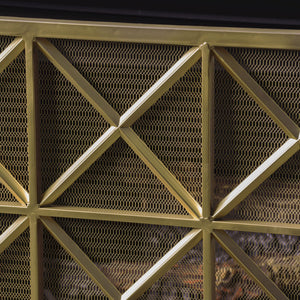 English Elm Christopher Knight Home® - FIRE Margaret 3-Panel Iron Fireplace Screen – Rose Gold/Black/Gold X-Pattern, Spark & Soot Shielding 61131.00