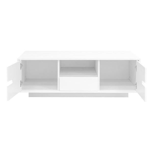 English Elm Vibe Modern High Gloss Rectangle Coffee Table With Storage & 16-Color Led Lights For Stylish Living Room N724P294656K-GIGA