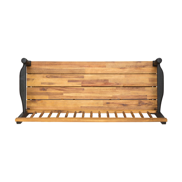 English Elm Christopher Knight Home® - Imperial Farmhouse Storage Bench - Handcrafted Acacia Wood Seat With Teak Finish For Entryways & More 62539.00BLK