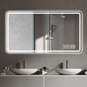 English Elm Bathroom Led Vanity Mirror Frameless Anti-fog Wall Mount Dimmable Spa Design W2071P151973