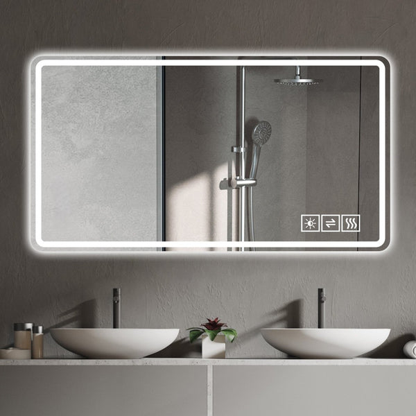 English Elm Bathroom Led Vanity Mirror Frameless Anti-fog Wall Mount Dimmable Spa Design W2071P151973