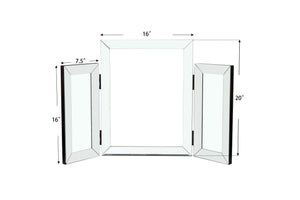 English Elm W Mountain-shaped Folding Vanity Mirror 31"W x 20"H MDF Frame Modern Rectangular Wall Accent, Durable Elegance W100535592