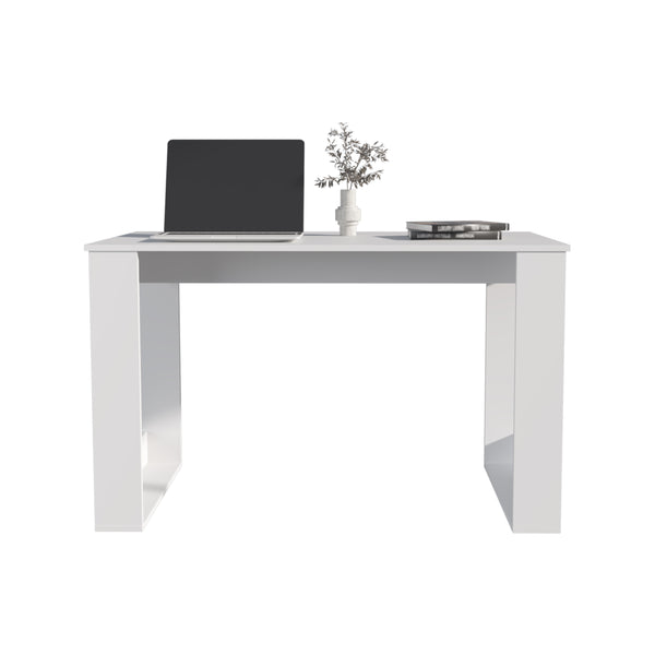 English Elm Oviedo 120 Writing Desk with Foldable Design, White MDF, 47.2" Compact Home Office Workspace B070P337164