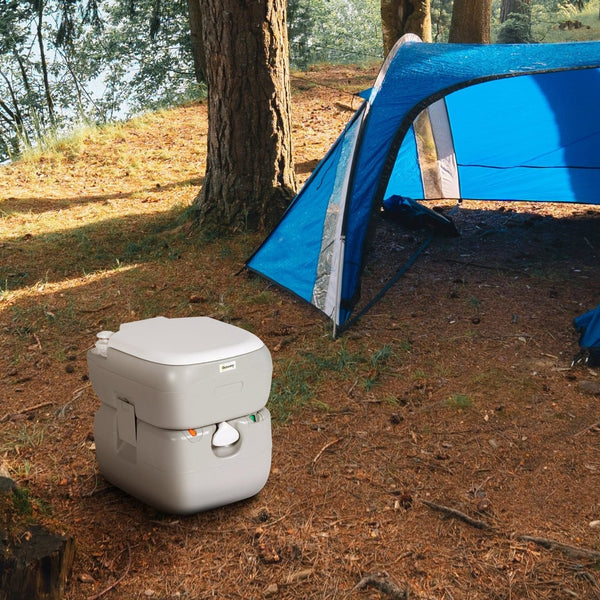 English Elm Outsunny Portable Toilet For Adults - Compact 5.8 Gallon Rv & Camping Toilet With Anti-Leak Design W2225P200493-GIGA