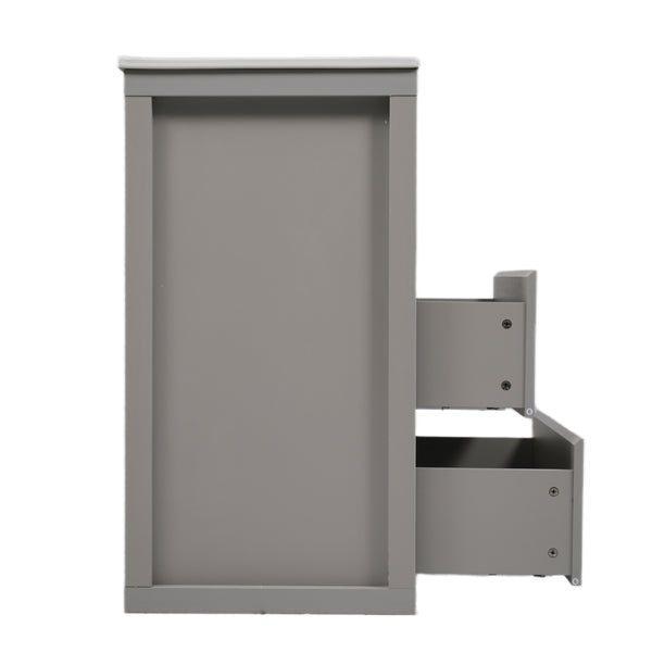 English Elm Christopher Knight Home® - 60" Double Sinks Bathroom Vanity Set with Two Ceramic Basins, Soft-Close Drawers, Sleek Handle-Free Design Gray N817P280550G