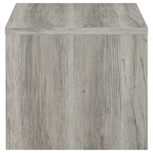 English Elm Nuberg Driftwood Gray End Table with Drawer and Open Shelf for Living Room B062P441289