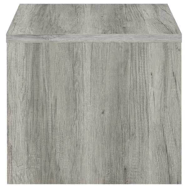 English Elm Nuberg Driftwood Gray End Table with Drawer and Open Shelf for Living Room B062P441289
