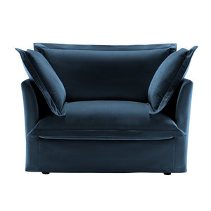 English Elm Slip-Covered Armchair - Luxurious Chenille Sofa With Oversized Cushions For Ultimate Comfort & Style W3041P240124-GIGA