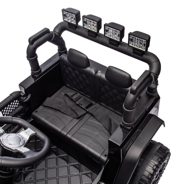 English Elm 24v Kids Electric Ride on Car with Parental Remote Dual Motors and Four Wheel Suspension Black W1578P208321