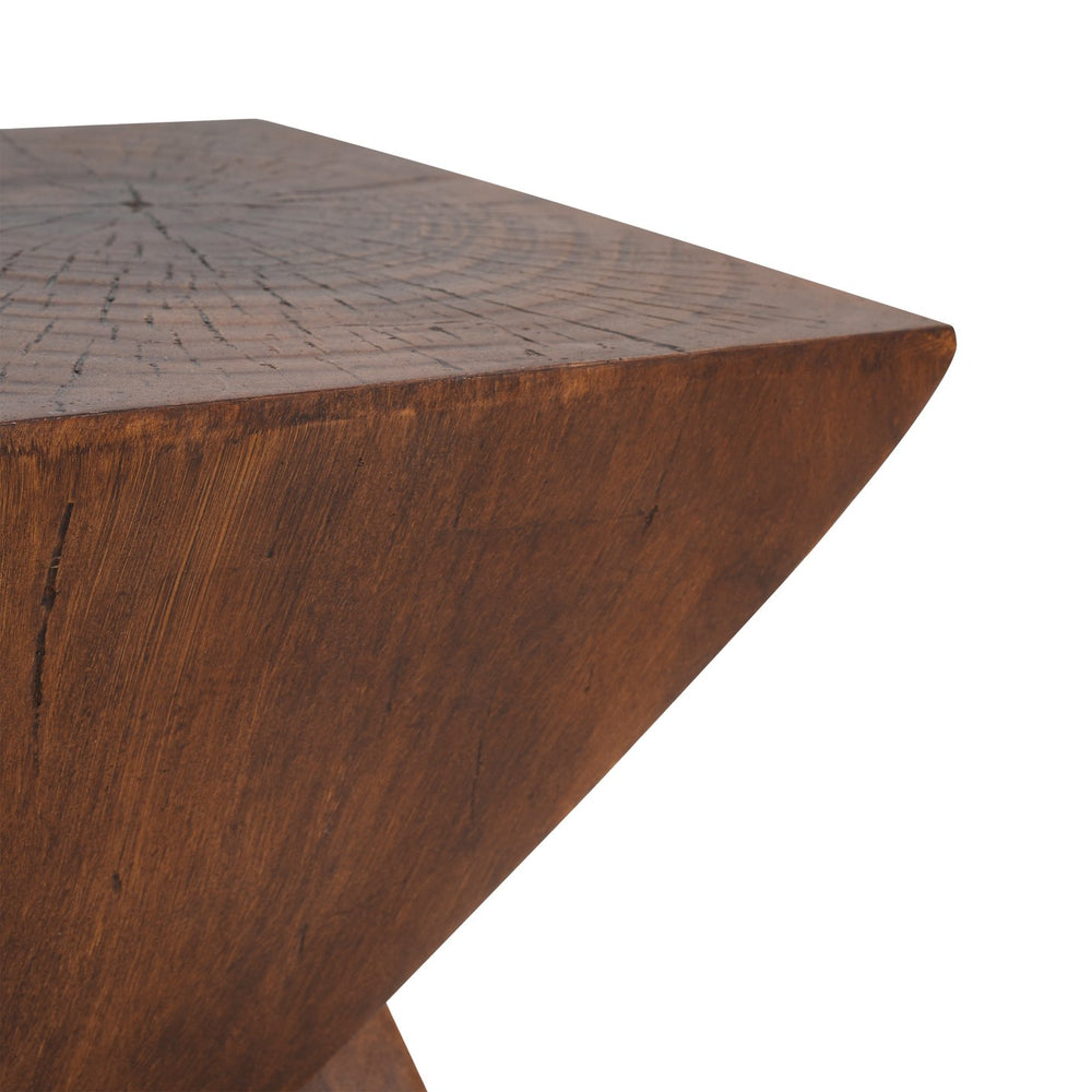 English Elm Christopher Knight Home® - GEOMETRIC MGO SIDE TABLE with Twisted Hourglass Design, Durable Moisture-Resistant Wood-Look Finish Dark Brown N770P262073B