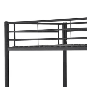 English Elm Marin Black Twin Over Twin Bunk Bed with Integrated Lighting, Sleek Metal Frame for Space-Saving Comfort B062P331074
