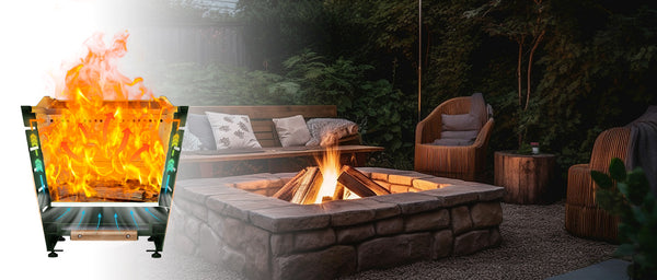 English Elm 20 20 Inch Smokeless Fire Pit Stainless Steel Portable Wood Burning Fire Bowl with Pull-Out Ash Tray Handles Black W944P272825