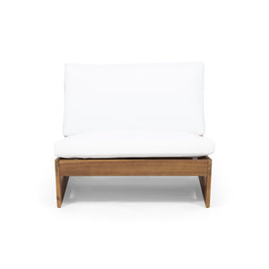 English Elm Christopher Knight Home® - SHERWOOD Club Chair with Acacia Wood Frame, Weather-Resistant Outdoor Lounge Seating with Cushions Teak 64867.00WHIMP1