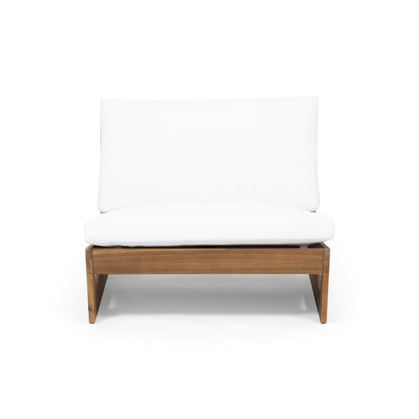 English Elm Christopher Knight Home® - SHERWOOD Club Chair with Acacia Wood Frame, Weather-Resistant Outdoor Lounge Seating with Cushions Teak 64867.00WHIMP1