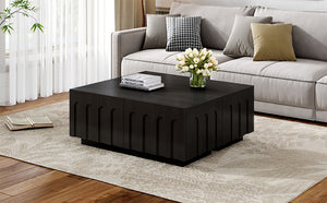 English Elm ON-TREND Elegant Arched TV Stand & Convertible Coffee Table with 4 Drawers Spacious Storage and Durable MDF Finish Black N721P329091B