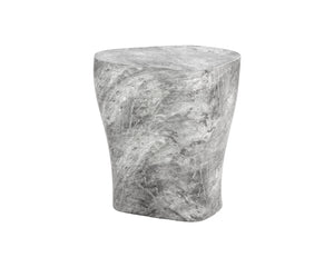 Sunpan Dali End Table - Elegant Grey Marble Finish with Unique Curvy Design for Stylish Indoor Spaces Large - 20W x 17D x 21.5H