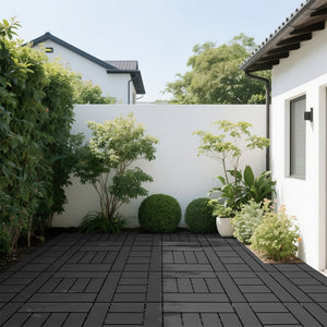 English Elm Plastic Interlocking Patio Tiles Waterproof Pp Grid 44 Pack Outdoor Pool Deck W3022P251847