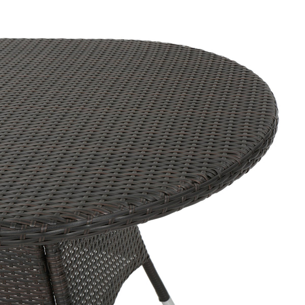 English Elm Christopher Knight Home® - CORSICA Oval Dining Table in Brown Multi Rattan – Durable PE Wicker Seating for 6, 69" x 38" x 28.5" 56315.00BRN