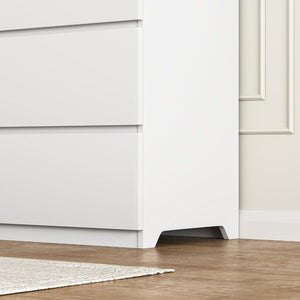 English Elm 8 Drawer Tall Chest Slim Particleboard Build Smooth Gliding Storage for Bedroom Closet White W409S00030