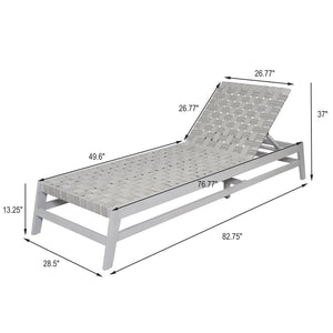 English Elm Christopher Knight Home® - Outdoor Rope Chaise Lounge with Acacia Wood Frame and Adjustable 4-Position Recline for Patio Comfort Grey,LIGHT GREY 84.84 L x 29.13 W x 5.78 H N776P288556G
